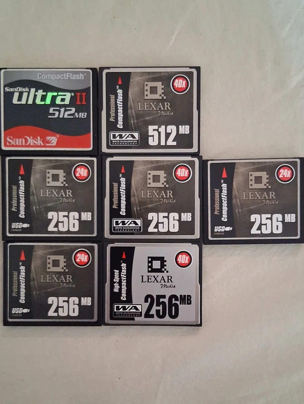 5pc. 256MB And 2pc 512 MB CompactFlash Memory Card - Black/Silver